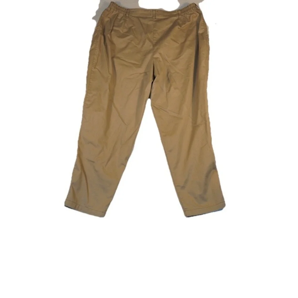 Lee Men's Khaki Pleated Chino Pants Size 42 X 28 Beige Classic Fit Casual